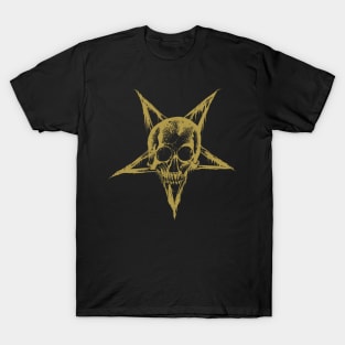 Skull Pentagram (gold version) T-Shirt